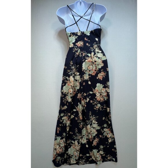 Soprano Womens Floral Maxi Summer Dress Size S Navy Strappy Beach Boho Chic - Picture 6 of 13